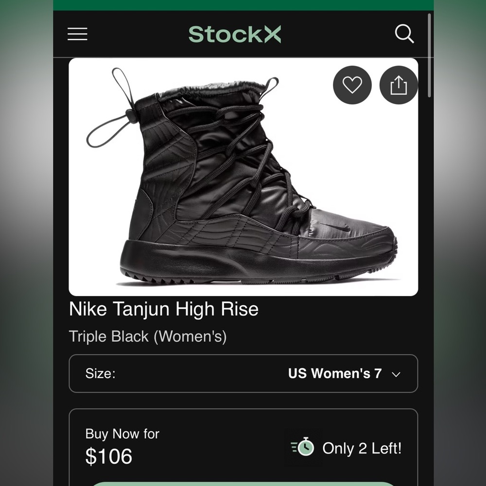 Nike Women’s Tanjum High Rise in Anthracite / Triple Black